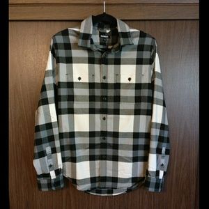 Black, Grey, and White Plaid Button Up Shirt